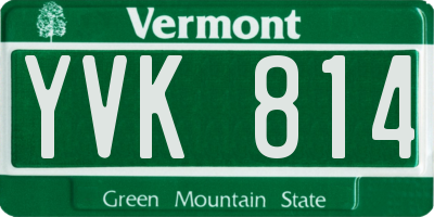 VT license plate YVK814