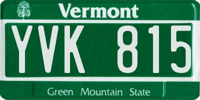 VT license plate YVK815