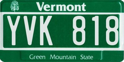 VT license plate YVK818