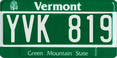 VT license plate YVK819