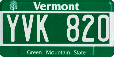 VT license plate YVK820