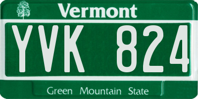 VT license plate YVK824