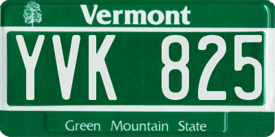 VT license plate YVK825
