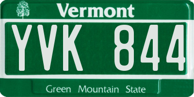 VT license plate YVK844