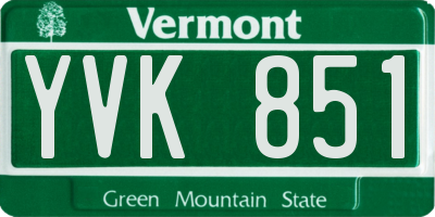 VT license plate YVK851