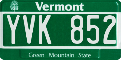VT license plate YVK852