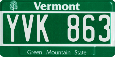 VT license plate YVK863