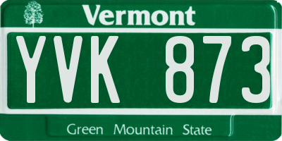 VT license plate YVK873