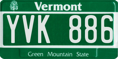 VT license plate YVK886