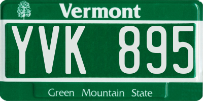 VT license plate YVK895