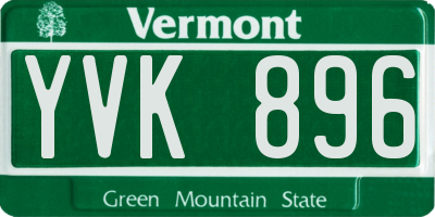 VT license plate YVK896