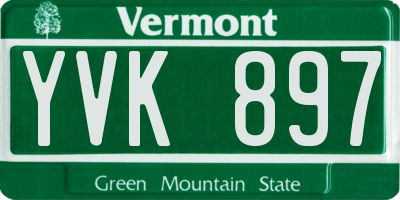 VT license plate YVK897