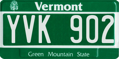 VT license plate YVK902