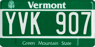 VT license plate YVK907