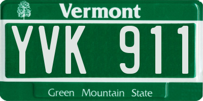 VT license plate YVK911