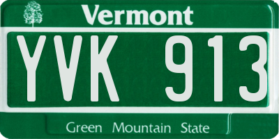 VT license plate YVK913
