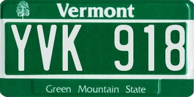 VT license plate YVK918