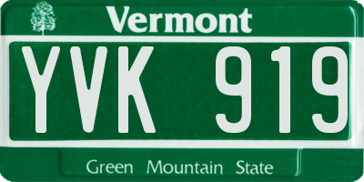 VT license plate YVK919