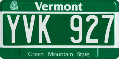 VT license plate YVK927