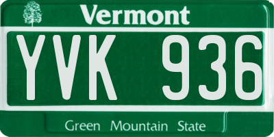 VT license plate YVK936