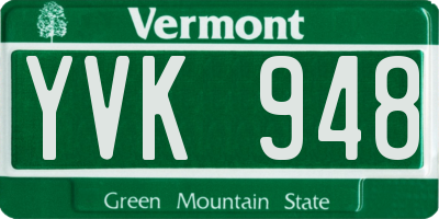 VT license plate YVK948