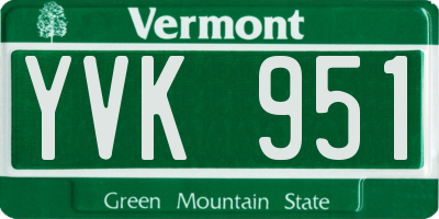 VT license plate YVK951