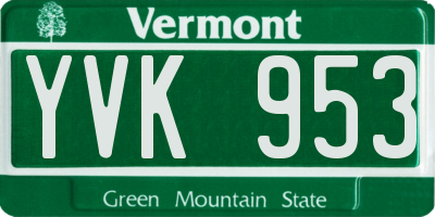 VT license plate YVK953