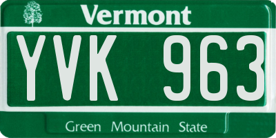 VT license plate YVK963