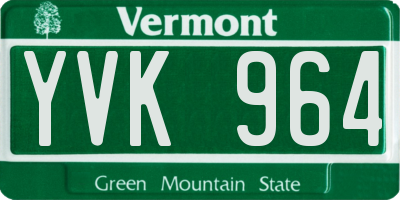 VT license plate YVK964