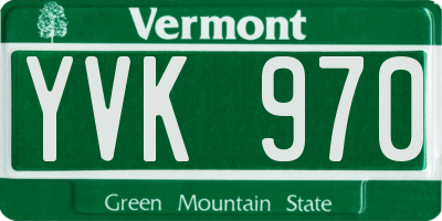 VT license plate YVK970