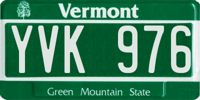 VT license plate YVK976