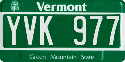 VT license plate YVK977