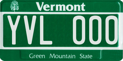 VT license plate YVL000
