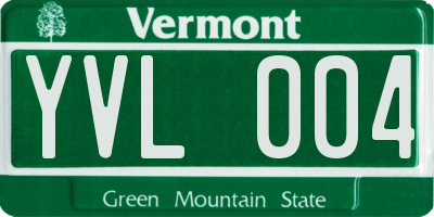 VT license plate YVL004