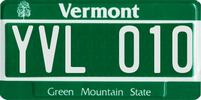VT license plate YVL010