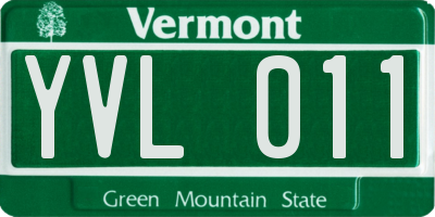 VT license plate YVL011