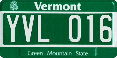 VT license plate YVL016