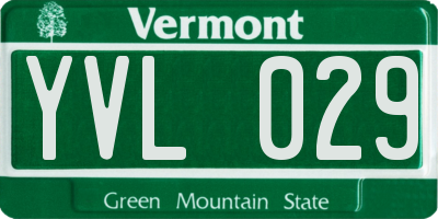 VT license plate YVL029