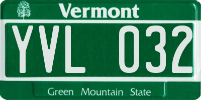 VT license plate YVL032