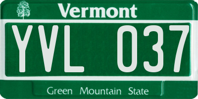 VT license plate YVL037