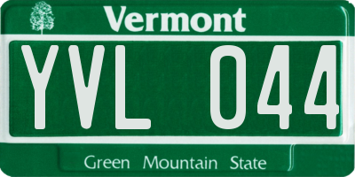 VT license plate YVL044