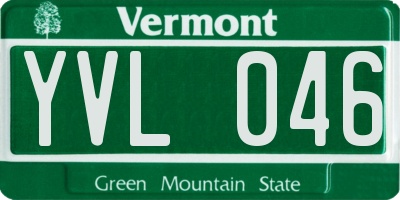 VT license plate YVL046