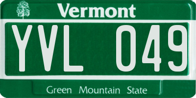 VT license plate YVL049