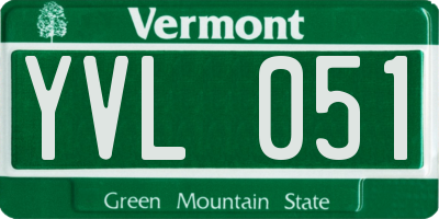 VT license plate YVL051