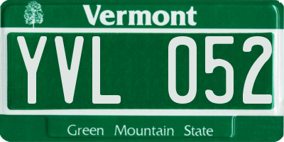VT license plate YVL052