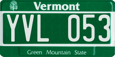 VT license plate YVL053