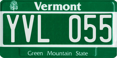 VT license plate YVL055