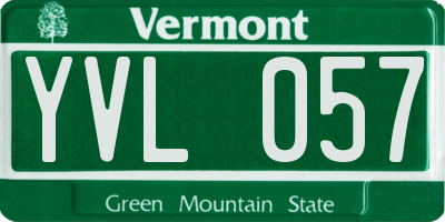 VT license plate YVL057