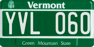 VT license plate YVL060