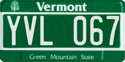 VT license plate YVL067